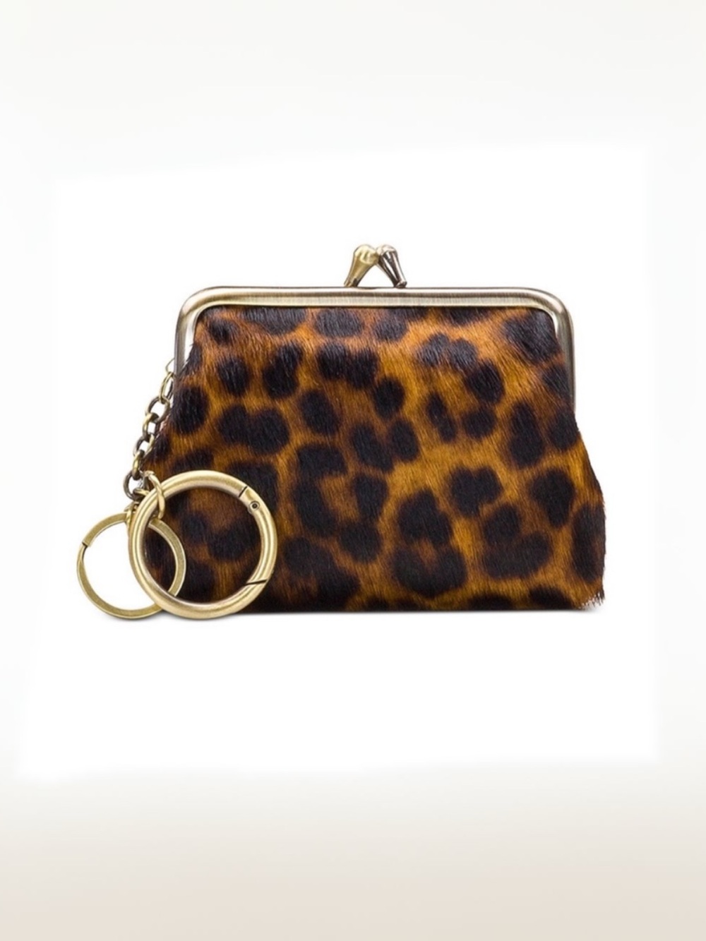 NWT PATRICIA NASH Leopard Calf Hair Borse Coin Purse